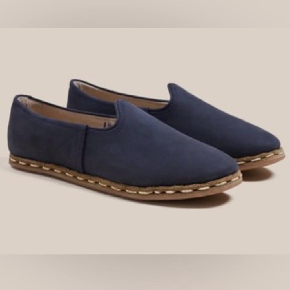 Sabah Navy Blue Slip-On Flats